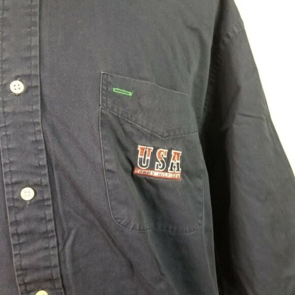 Tommy Hilfiger Extra Large Mens Vintage USA Stars Blue Cotton Shirt - Picture 4 of 8